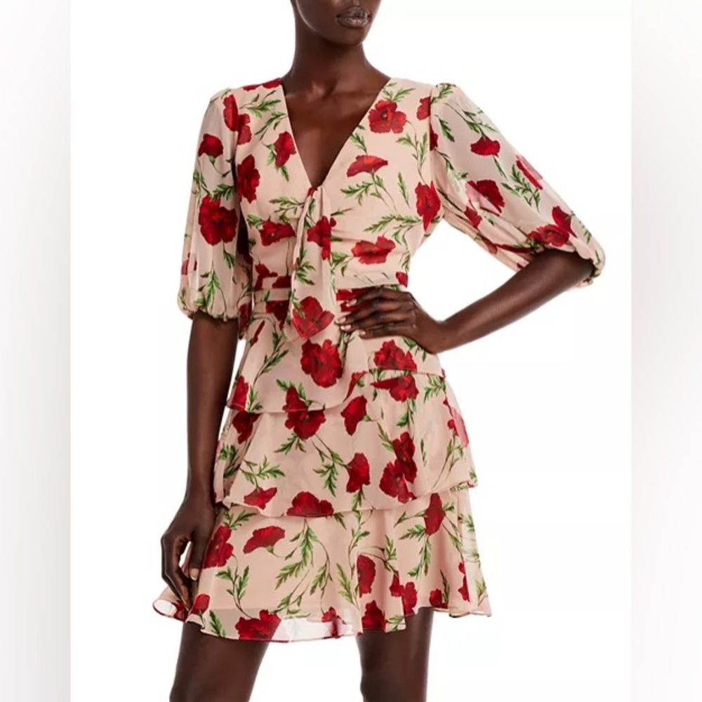 AQUA Formal Tiered Floral Dress size 6